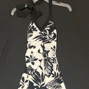 City Triangles Halter Dress Black and White Size Medium
